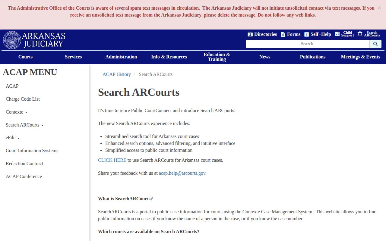 Lincoln County arrest case follow-up through Search ARCourts